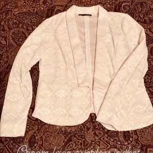 Cream lace overlay Blazer